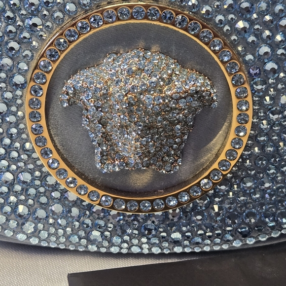Versace x Dua Lipa Repeat Crystal-Embellished Mini Hobo Bag - Picture 10 of 12